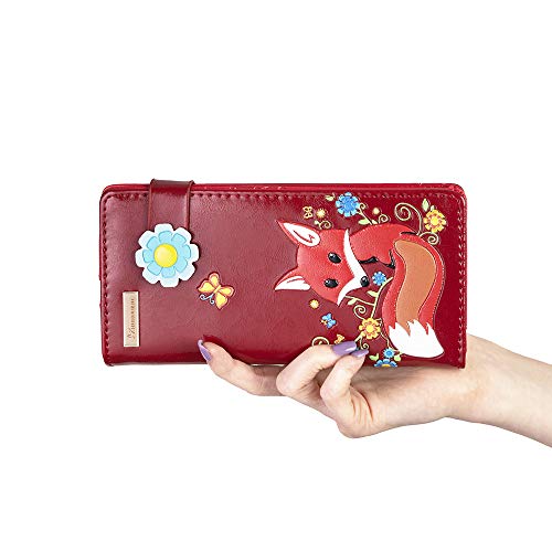 Flowery Fox Purse - Red