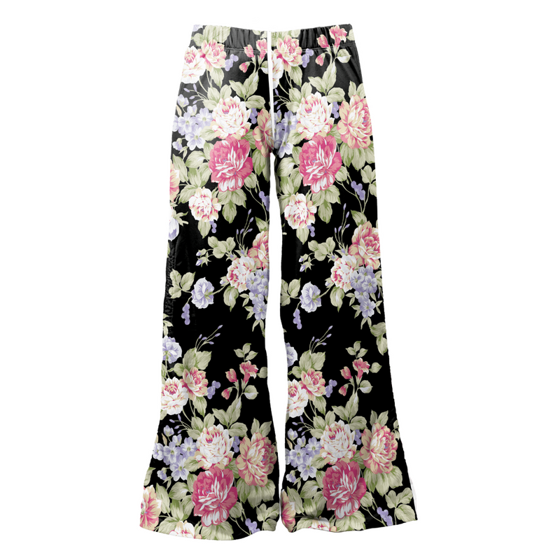 Loungewear Black & Pink Roses (UK Size 8-14)