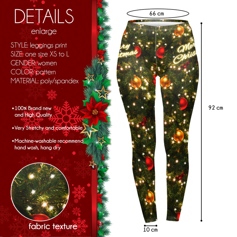 Regular Leggings (8-14 UK Size) - Christmas Tree